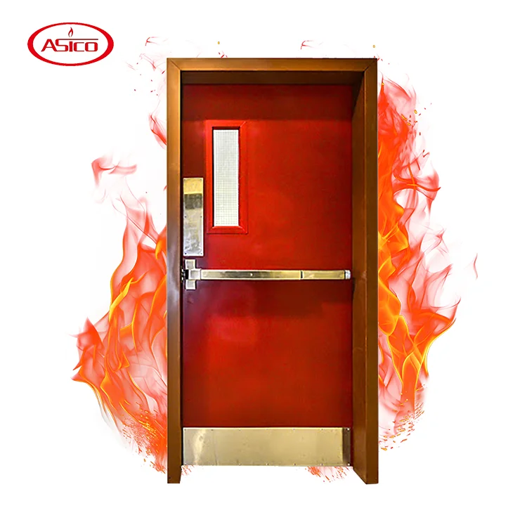 ASICO Steel Fire Rated Door Insulated Single double Leaf Security Fireproof interior door