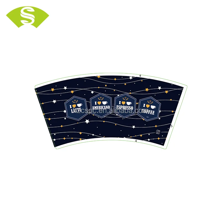 
Wholesale price custom design printed single wall paper cup fan paper cup material sheet 