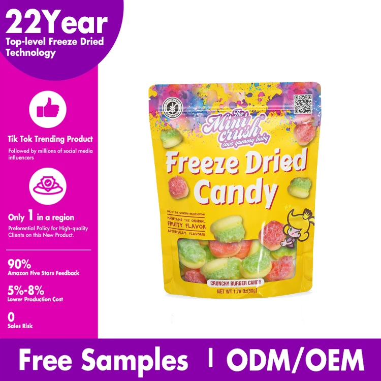 Freeze Dried Gummy Hamburger Candies Halloween Snacks and Sweets