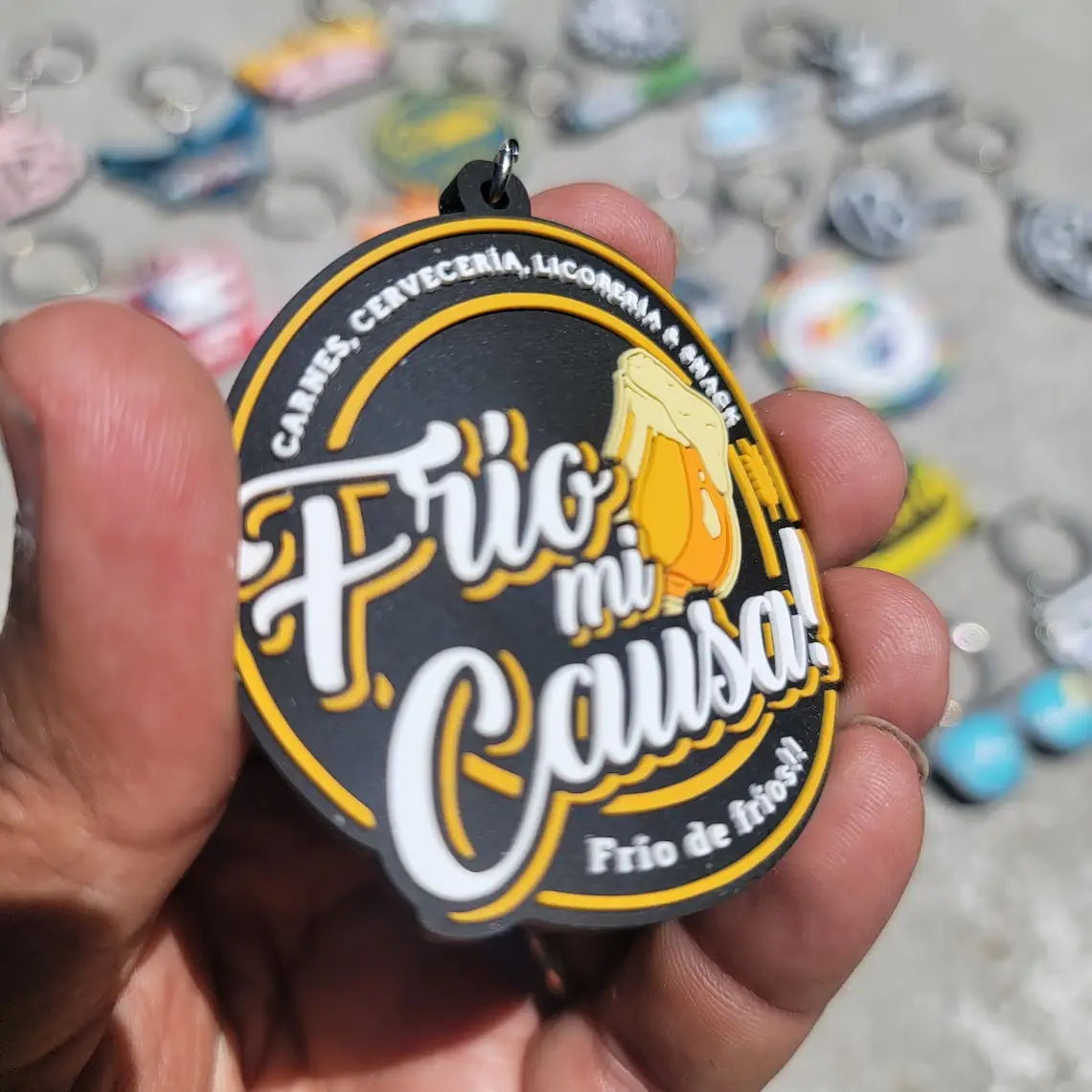 Custom Logo New Soft PVC Rubber Keyring Design Blank Round Shape Keychain