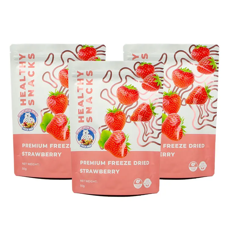 Freeze-dried Fruit Packaging Natural Rice Cracker Baby Food Snack Pouch With Zipper Bags Stand Up Bag