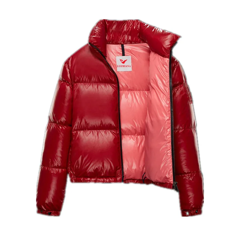 2024 Ladies fashion red puffer winter jacket women bubble coat