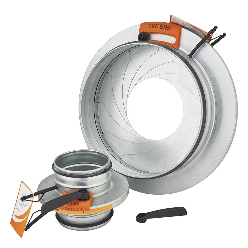 Galvanized Iris Damper for Air Volume Control of Circular Duct, HVAC Products,  Full Size, Manual