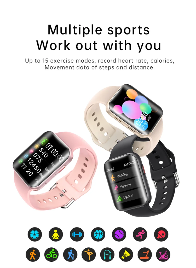 New products smartwatch T68 Pro phone call music heart rate full Curved screen true body temperature waterproof Smart Watch T68