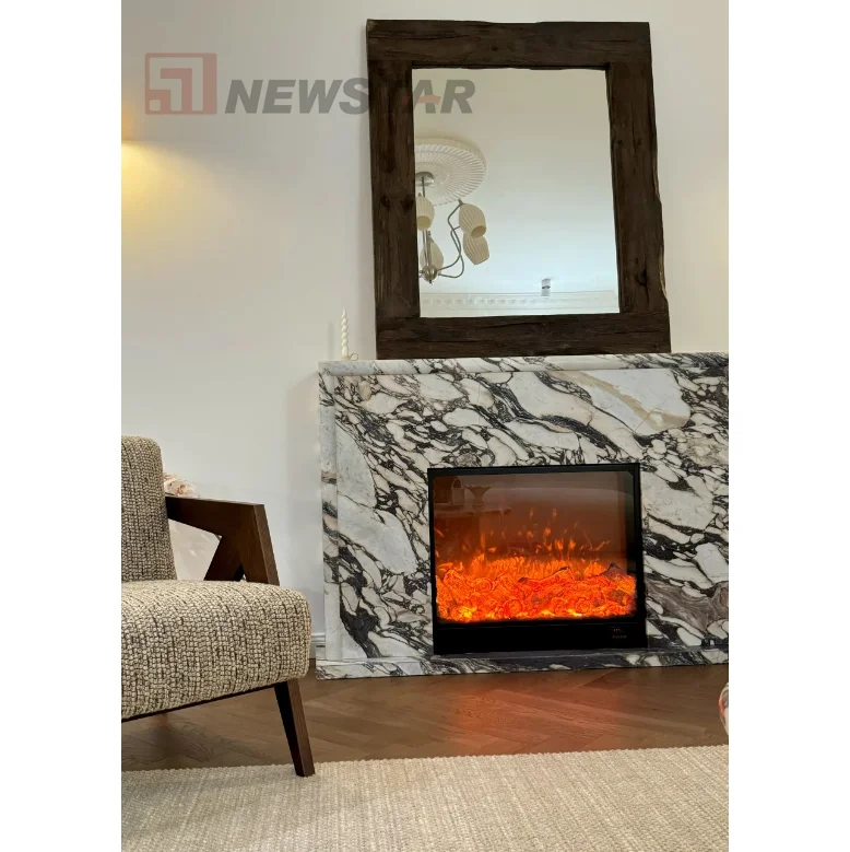 Christmas Fashion Hot Sale Home Decoration High Quality White Marble Standing Fireplace Mental Arched Surround Marble Fireplace
