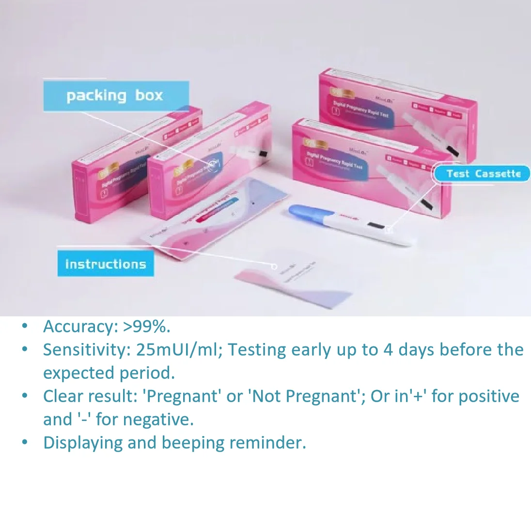 510K and CE positive one step hcg pregnancy test midstream for accurate pregnancy test