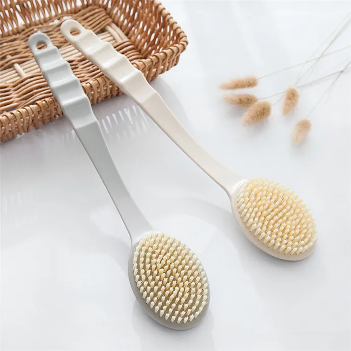 
Bathroom Shower Long Handle Soft Scrubber Back Brush with massage point 