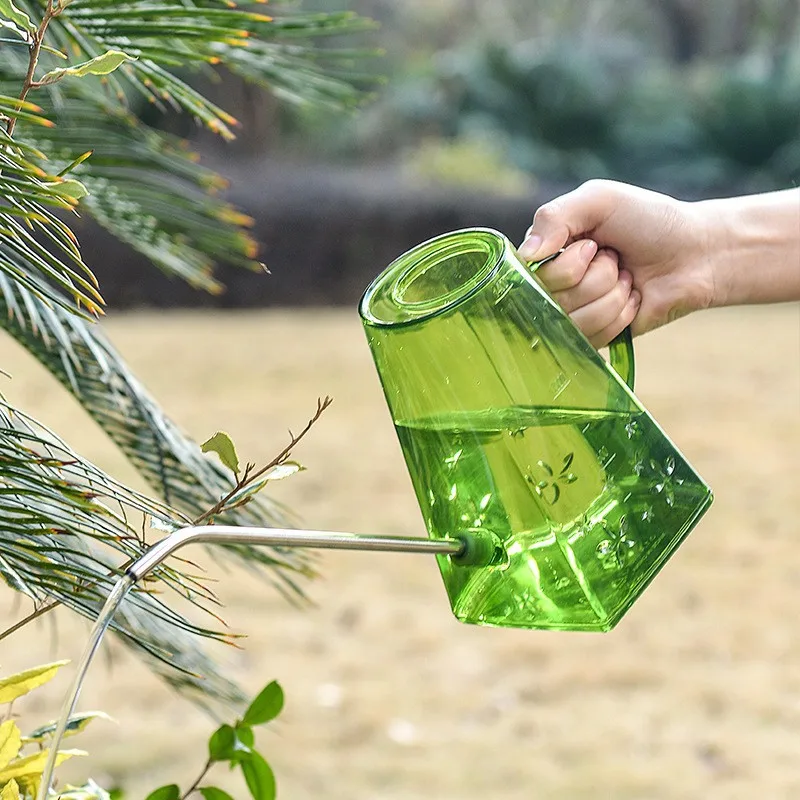1.4L Transparent Home Thickened Watering Spray Pot Plastic Long Mouth Shower Pot Gardening Pot