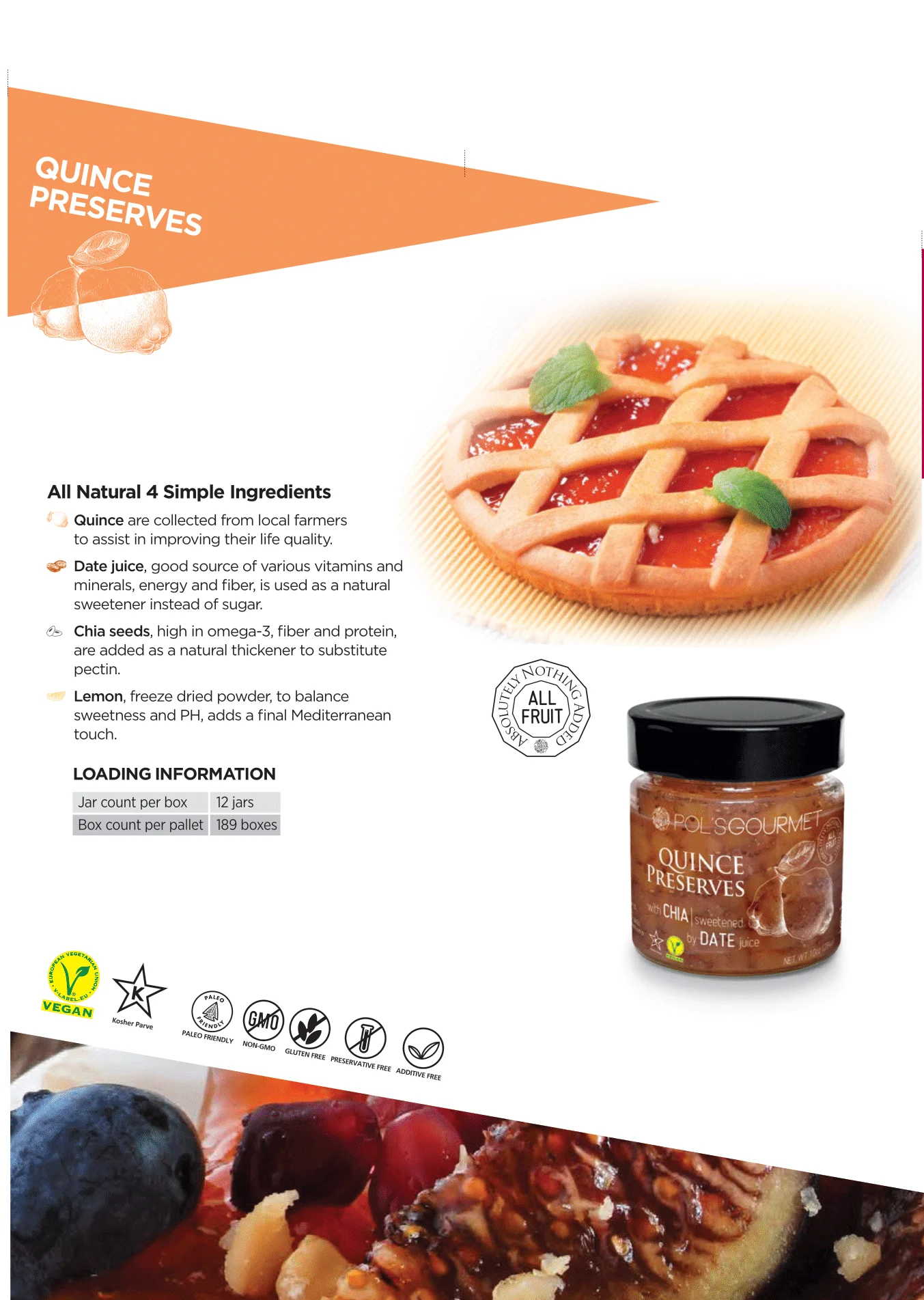 Quince Jam Fruit Preserves Organic Natural Gourmet Level No Sugar Fresh Jams Best Selling Grade Pure Healthy