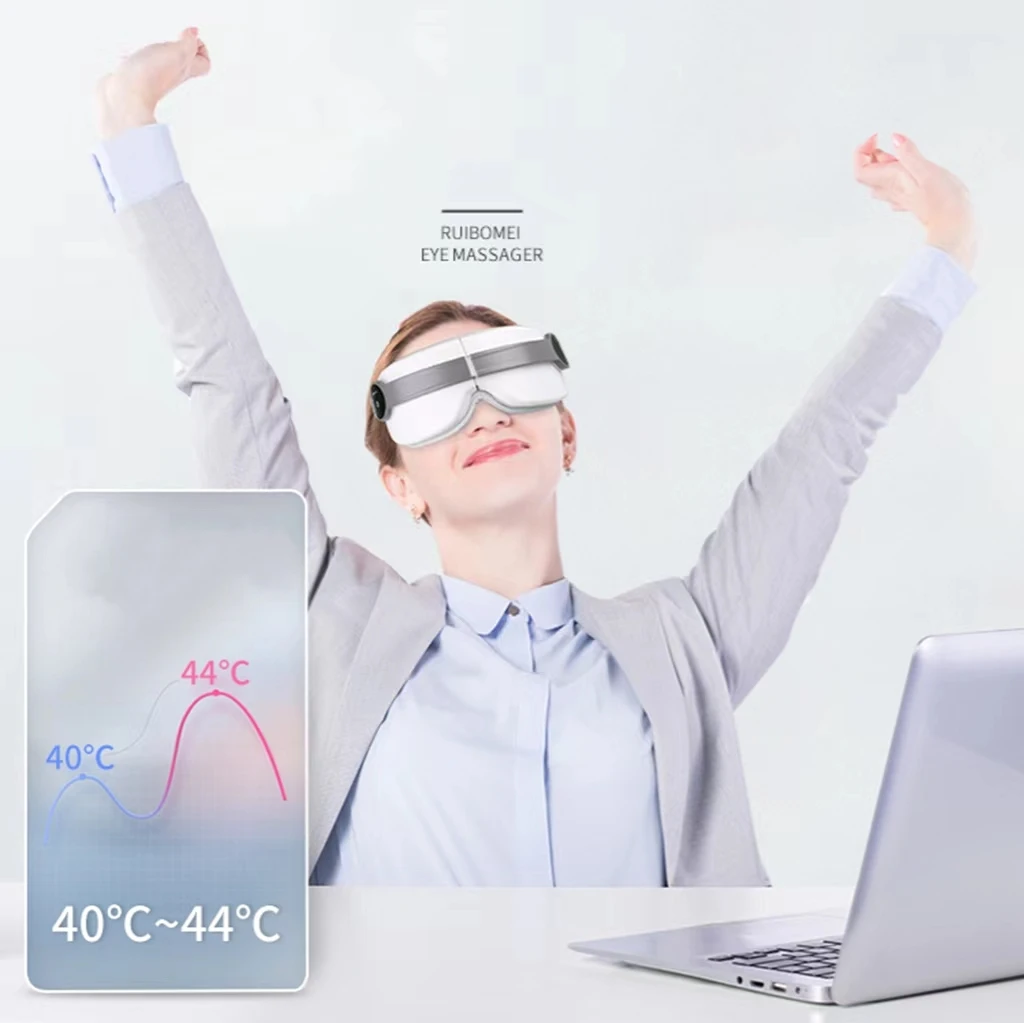 Factory Wholesale 6D Smart Electric Wireless Foldable Heating Vibration Built-in battery Rechargeable Eye massager