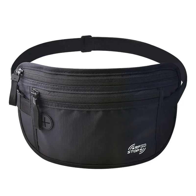 Multi-functional Travel RFID Anti-Theft Ultra-Thin Close-Fitting Nylon Waterproof Brush Passport Bag Waist Pack