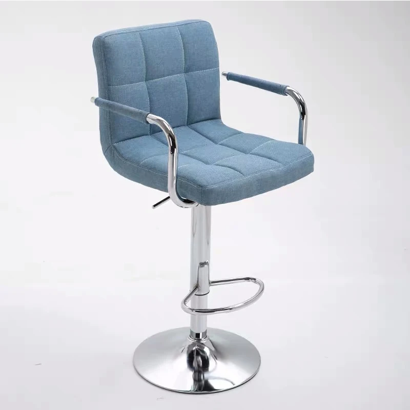 Wholesale PU leather swivel height nail spa adjustable bar stool  with armrest and footrest