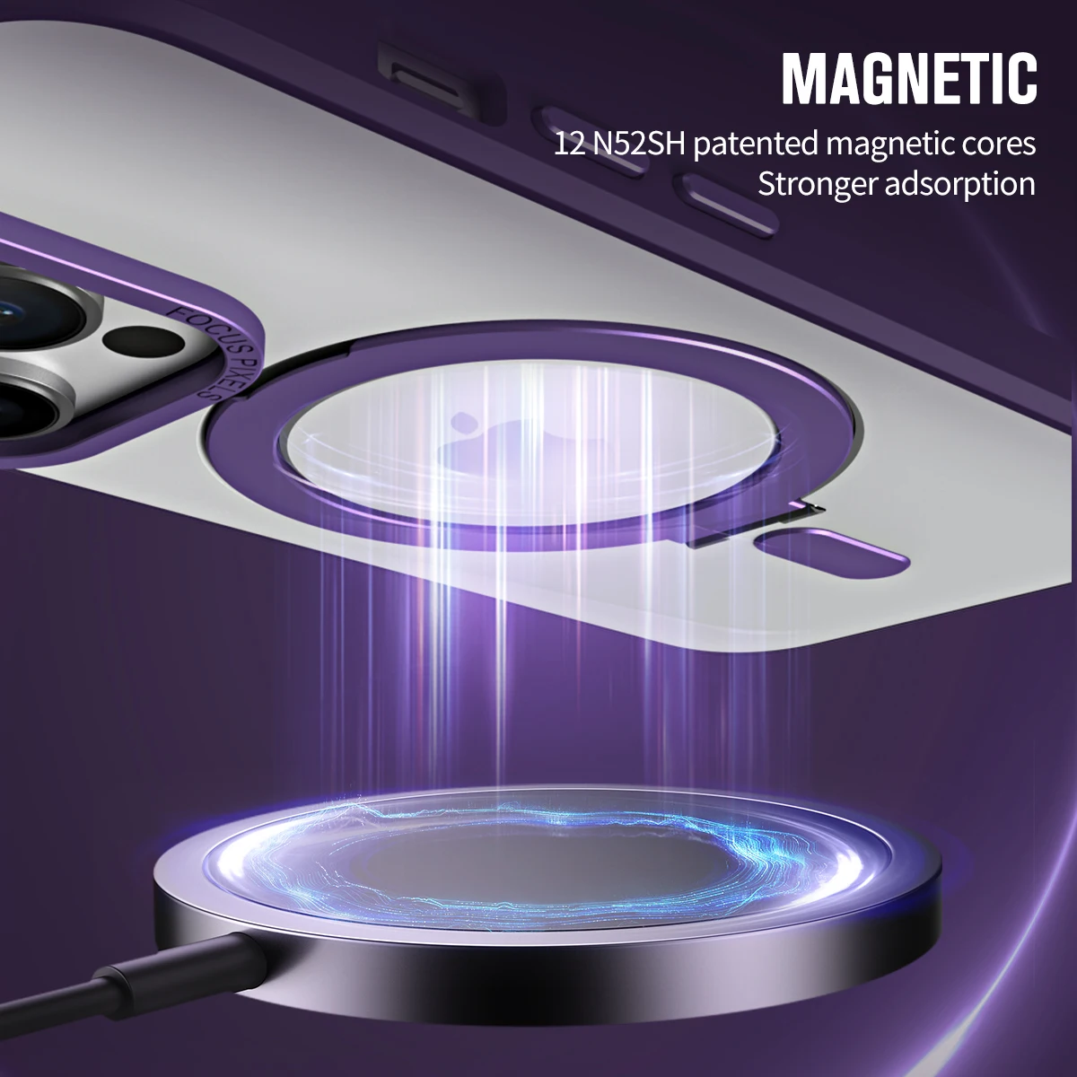 Built-in Ring Stand Military-Grade Protection Magnetic Phone Case for iPhone 14 Pro Max Classic Kickstand Case