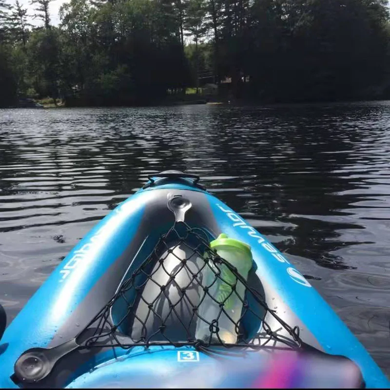 Powerful factory inflatable boat, solid canoe including paddle, seat, inflatable pump