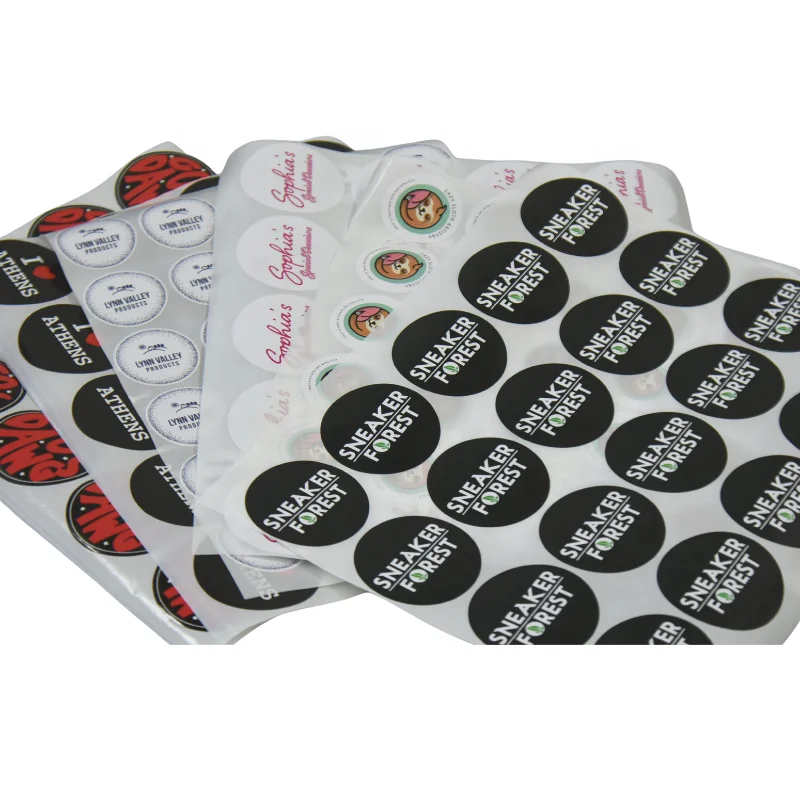 Custom Printing Logo Sticker Sheet Personalized Adhesive Packaging Label Sticker Glossy Round Sticker Customized Packaging