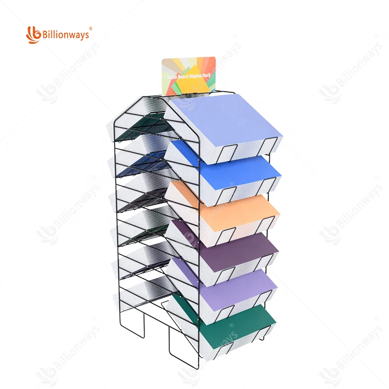 Flooring 7 Tiers Metal Wire Scrapbook Holder Rack Home/Office A4 Paper Organization Stand