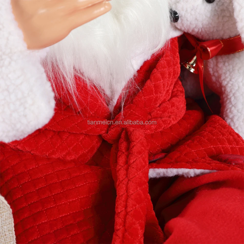 80cm Christmas Animated Sofa Santa Claus with Lighting Musical Ornament Decoration Traditional Holiday Figurine Collection home