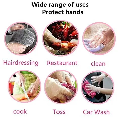 Factory Wholesale Transparent Food Grade Cooking Cleaning Disposable PE Plastic Gloves