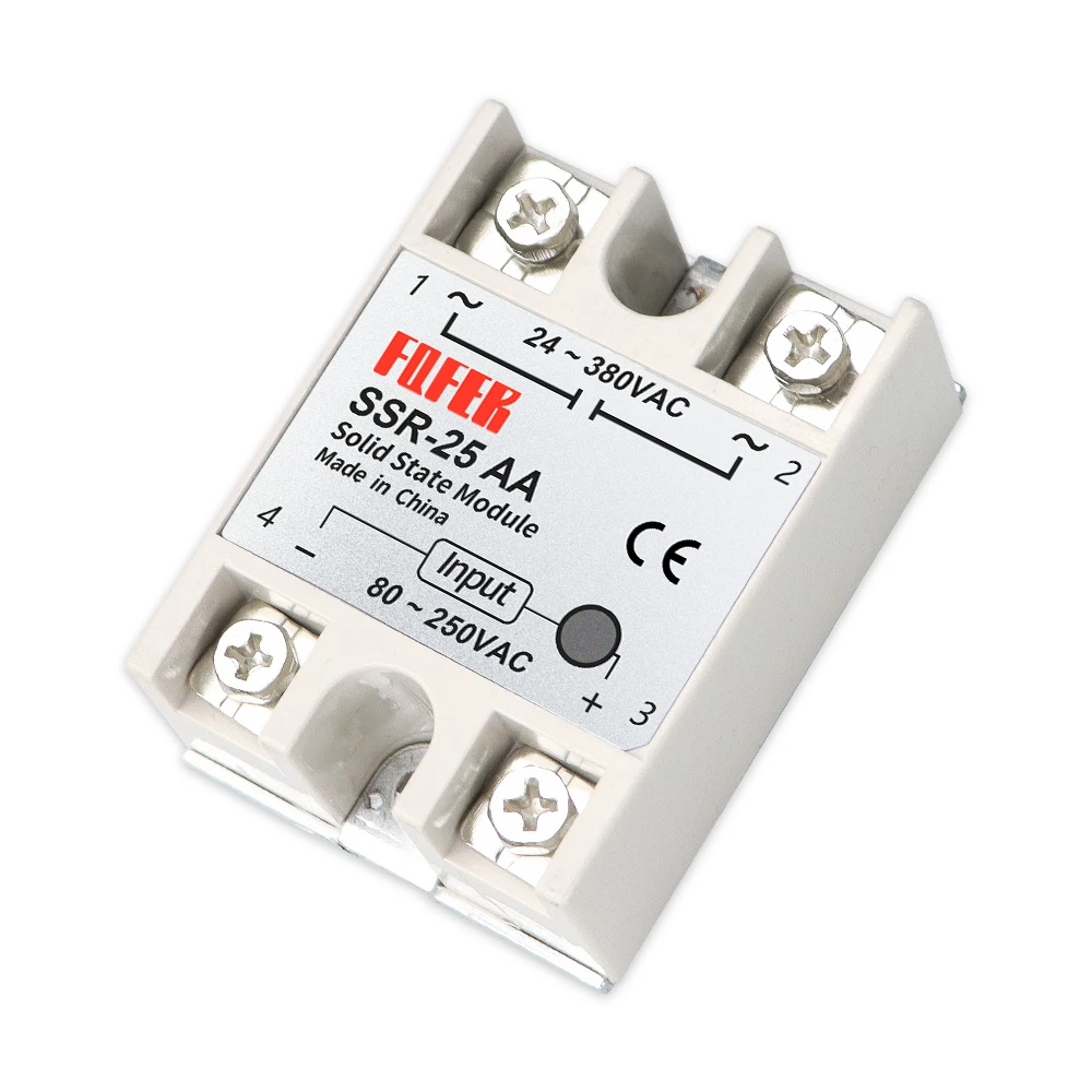 Hot Products SSR-25AA 24~380VAC input 80~250VAC output Single Phase Solid State Relay SSR