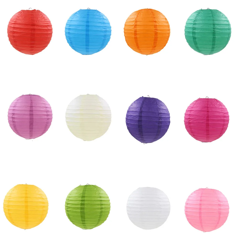 Ychon wholesale small big colorful paper lanterns muti-color Chinese style hanging lanterns decorations for party wedding favor