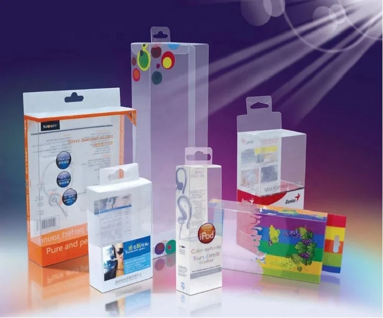 Fashion Wholesale Custom Foldable Cosmetic Clear Colorful Frosted Clear PVC Box