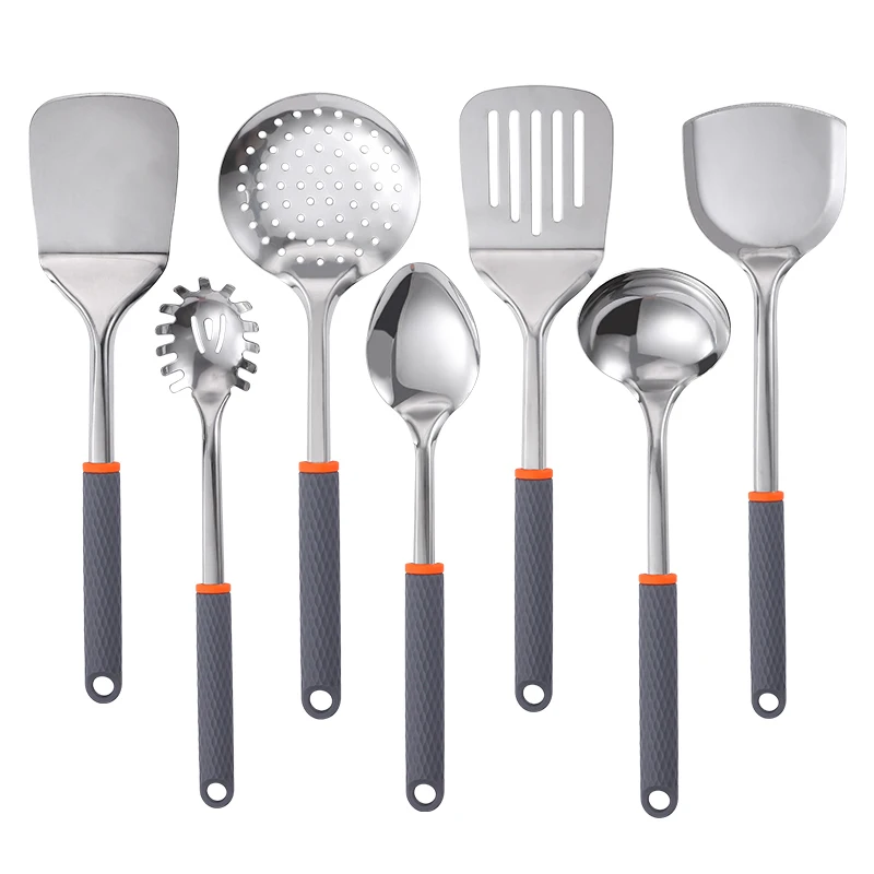 Eco-friendly hot selling gray color 7 pcs kitchen utensil set cooking utensil