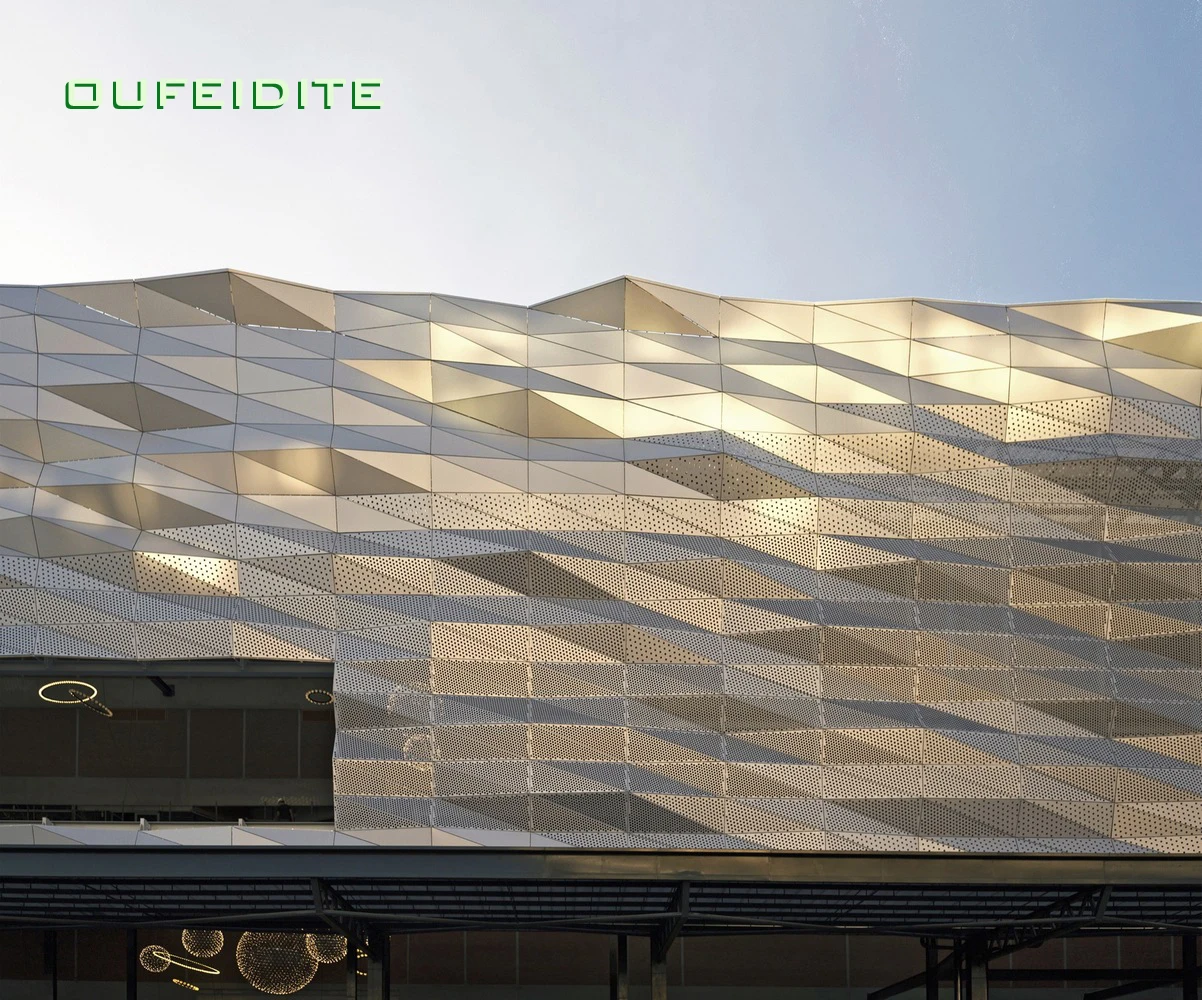 OFDT Laser Cut Aluminum Solid Panel Wall Cladding Facade Decorative Exterior Perforated Metal Wall Panel