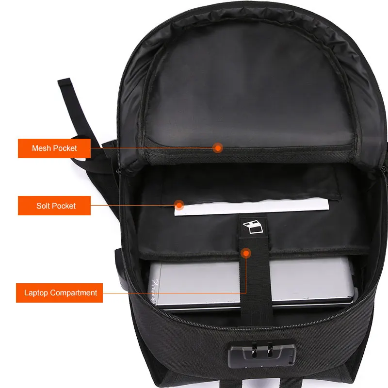Anti-Theft Business  Laptop Backpack Waterproof Travel Backpack with USB charging port for men