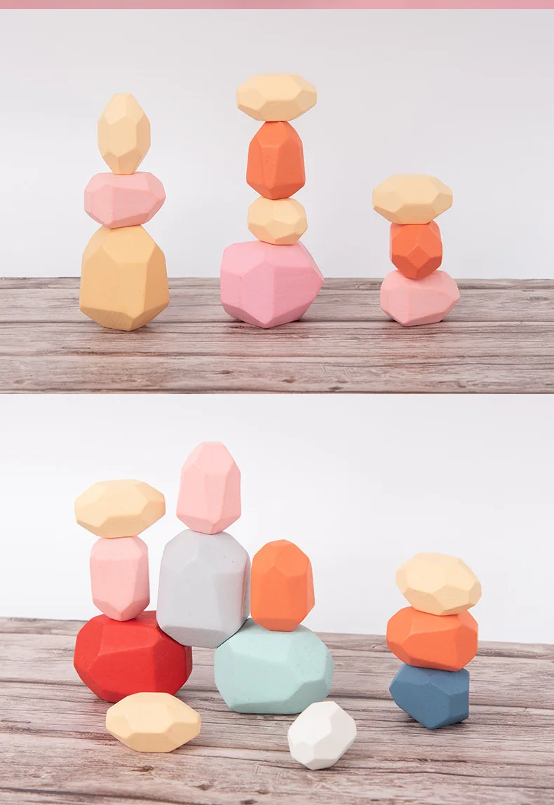 2021 new toys building blocks true bala wooden balance stepping stone for kids