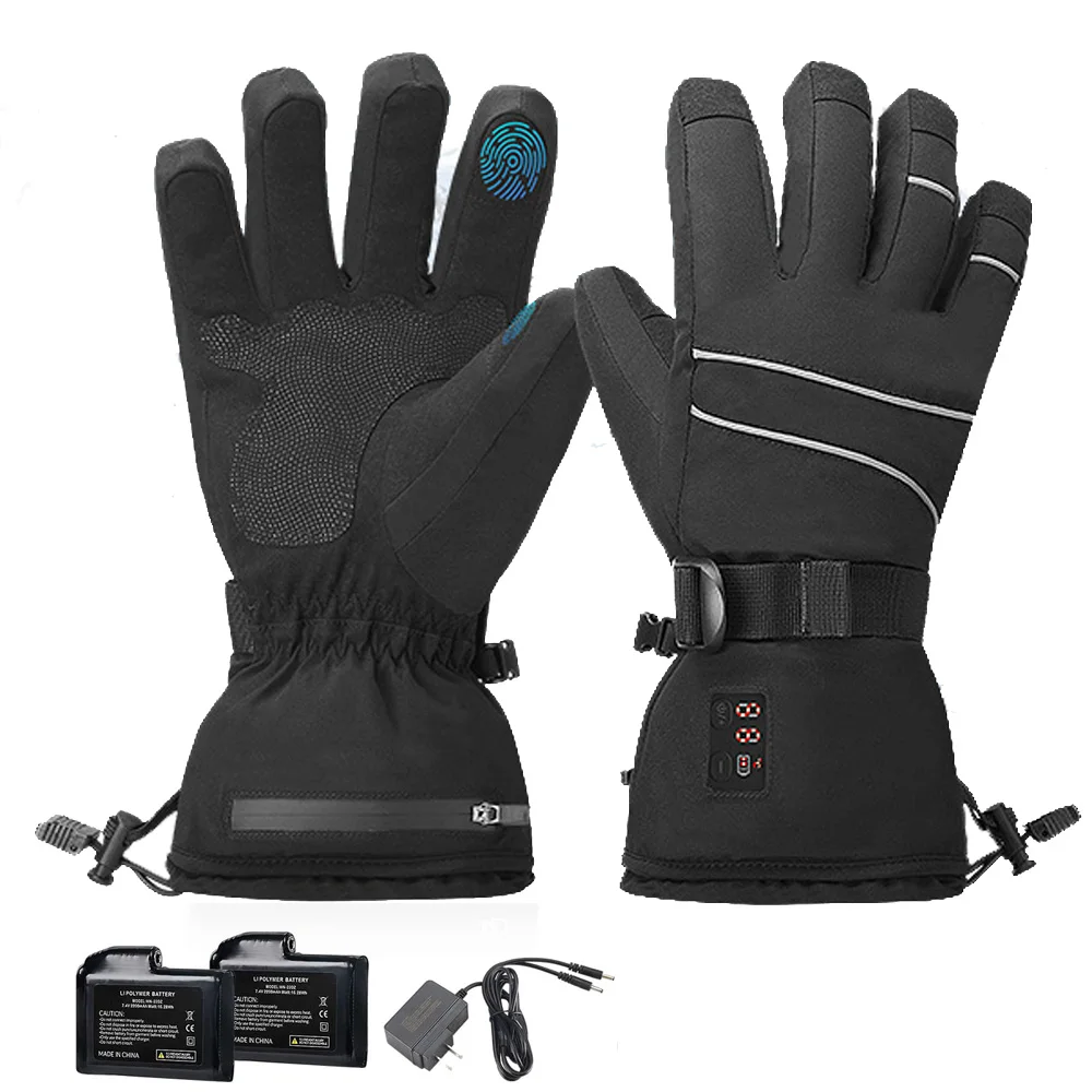 Rechargeable Battery Heated Gloves Touch Screen Ski  Snow Glove for men and women