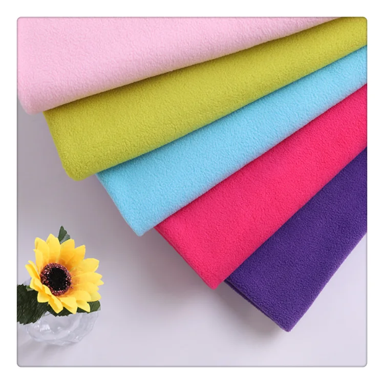 Factory direct sale multicolor optional brushed polyester polar velvet fleece fabric for garment