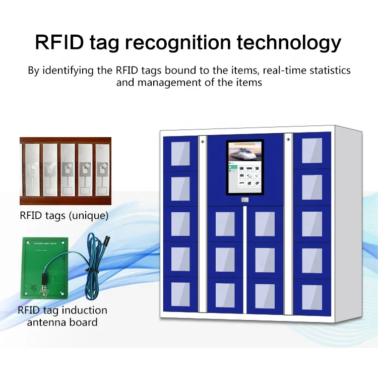 Staff electronic smart RFID locker system luggage with touch screen parcel delivery smart locker