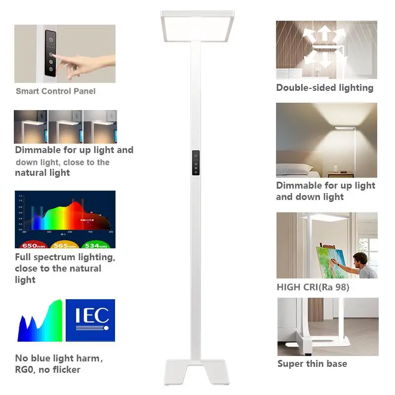 110W 4000K Floor Lamps Standing Home Decor Luxury Steel Floor Lamp for Living Room Decor Floor Lamps Office Touch Control