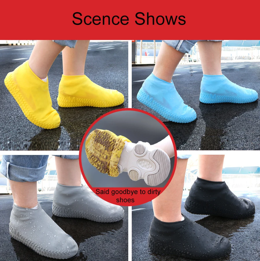 Waterproof Shoe Cover Silicone Material Unisex Silicon Shoe Cover Anti Slip Silicone Shoes Cover Water Proof Waterproof
