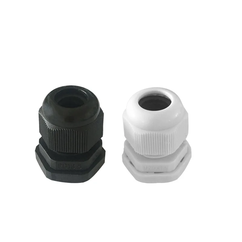 Waterproof Cable Gland 10pcs Cable entry IP68 PG7 for 3-6.5mm PG9 PG11 PG13.5 PG16 PG19/21/ White Black Nylon Plastic Connector