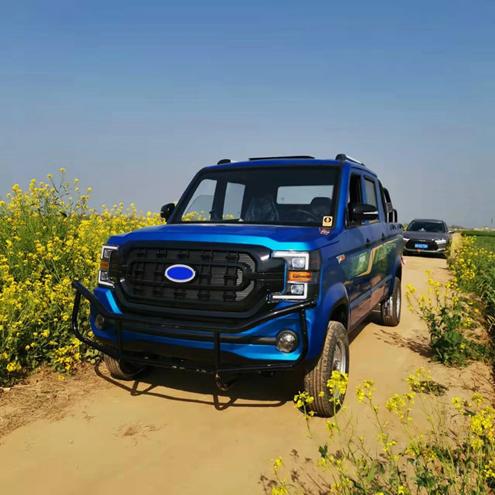 2022 hot sale cheap high power van double row seat 4x4 van electric four wheel pickup truck electric car for adults drive