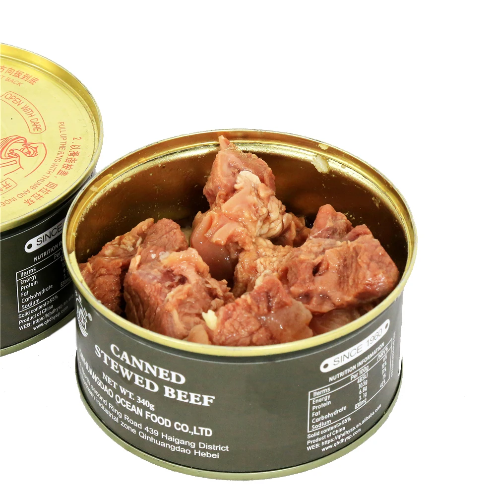 Bulk 340g Outdoor Camping Food Canned Meat Canned Stewed Beef Military Canned