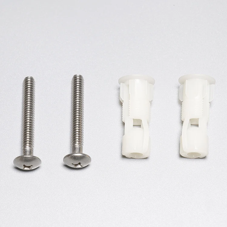 Top Fix Toilet Cover Seat Screws Well Nut Pan Fixing WC Blind Hole Fitting Kit for Universal Toilet Seat Hinges
