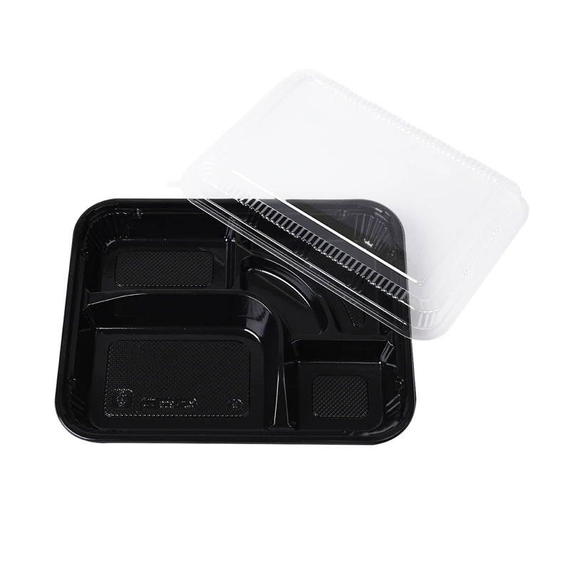 
Disposable Bento Lunch Box Plastic Food Container 5 Compartments 