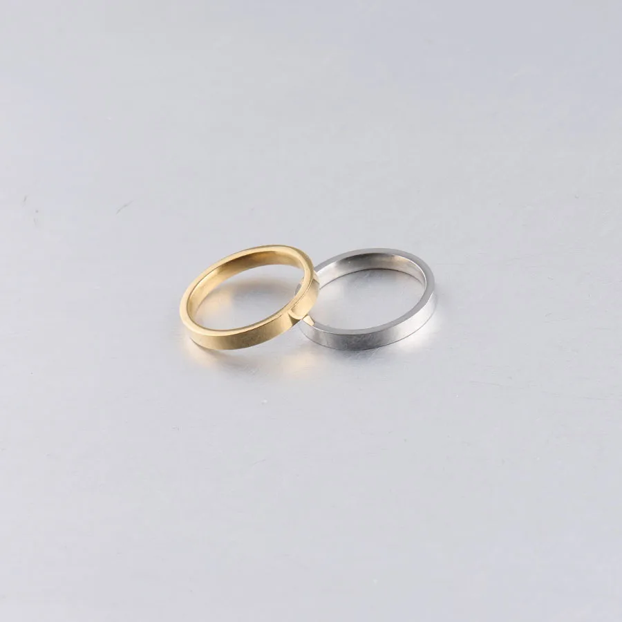 Wholesale Customized Name Mirror Titanium Steel Glossy Ring 3mm Personalized Tail Ring High-end Couple Ring