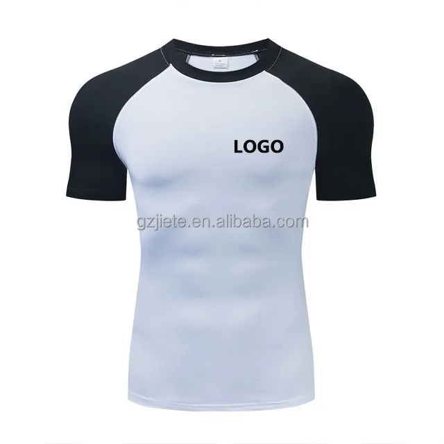 wholesale oem summer shorts sleeve mens rash guard upf50 compression shirts bjj rashguards top