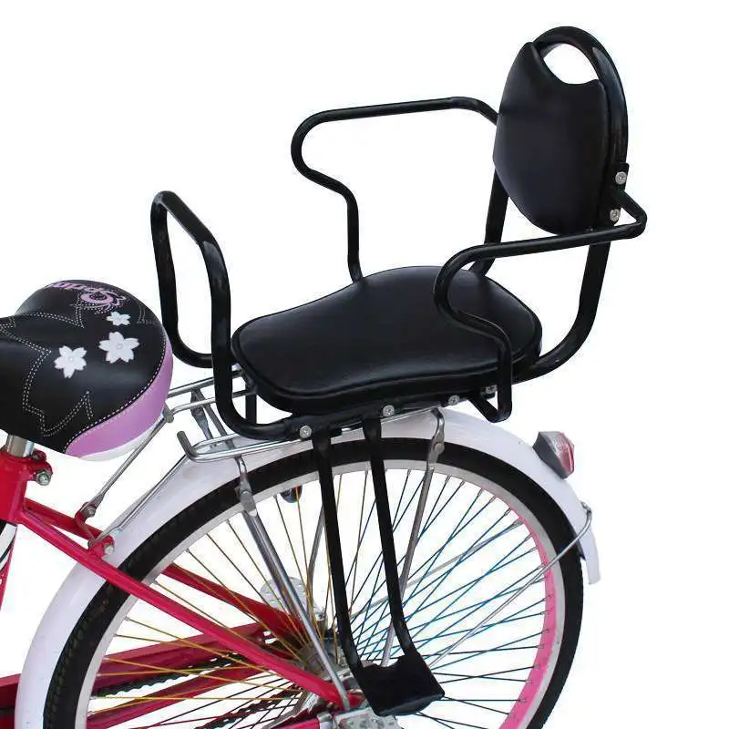 Large Electric Bicycle Accessories Child Safety Seat Thickened Rear Baby Seat with Windproof Cotton Canopy