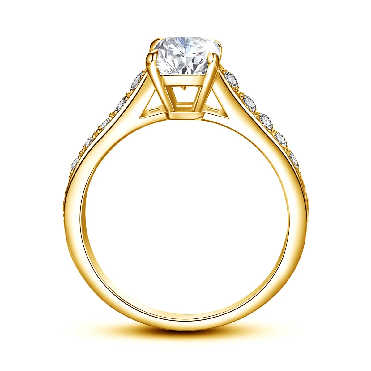 Jewelry Manufacturer Classic D Color Diamond Bridal Engagement Silver Gold Emerald Cut moissanite ring 18k gold bridal plated