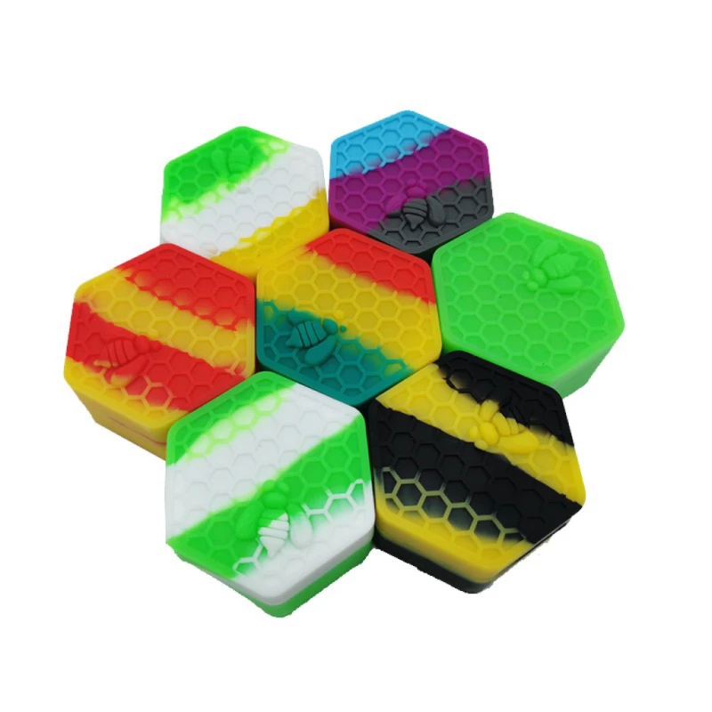 Portable 26ml Honeycomb Silicone Storage Box Jar Hex Silicone Wax Container