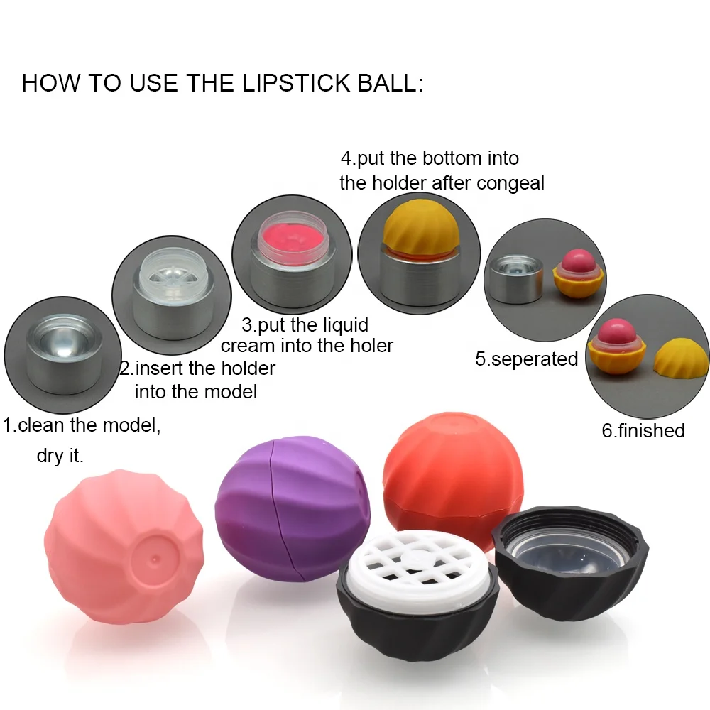 Wholesale mini cosmetic plastic jar 7g round ball ABS lipstick packaging container for comfrey cream in stock