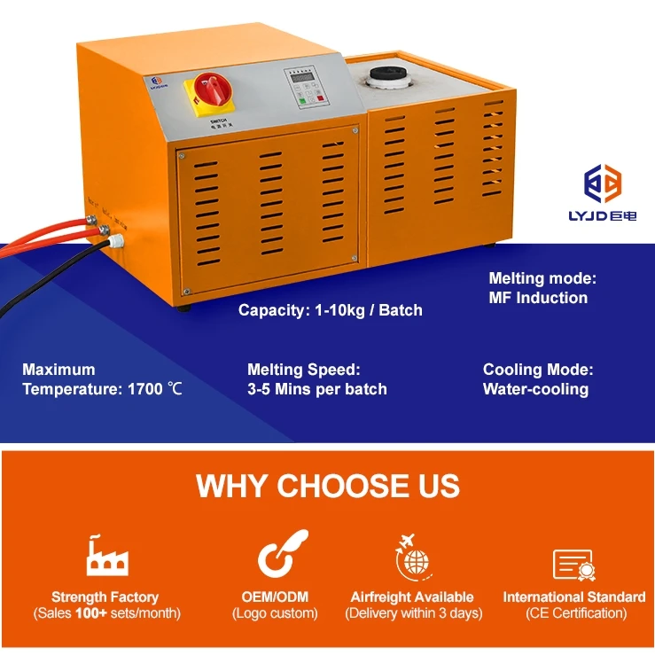 wholesale price copper smelting oven crucible 5kg 10kg induction heating furnace brass pot smelter gold melting machine