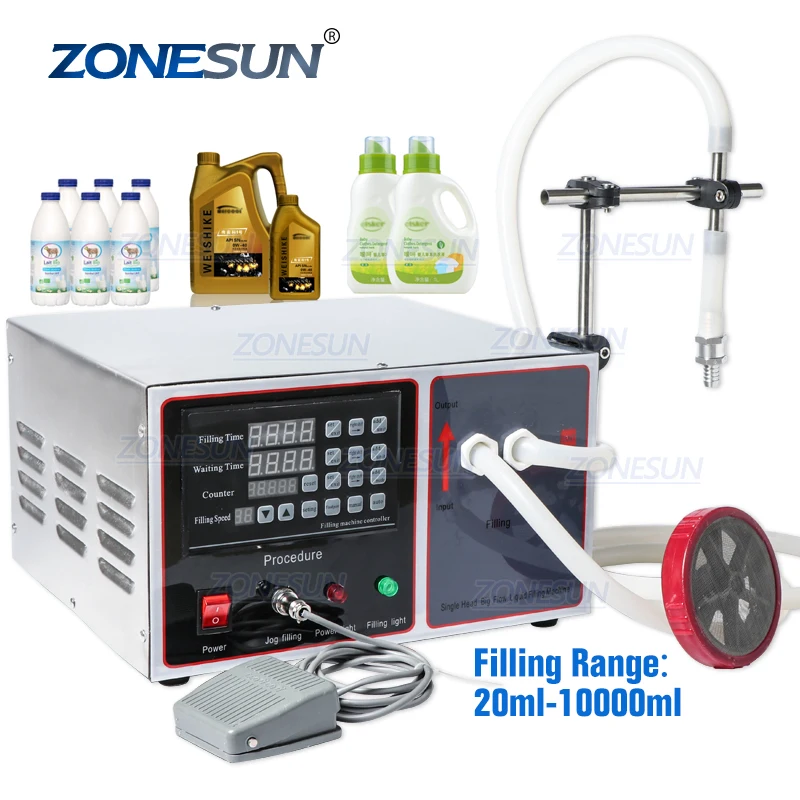ZONESUN GZ-GFK17A полуавтоматическая машина для наполнения стирального масла для приготовления воды, сока, молока, жидкости