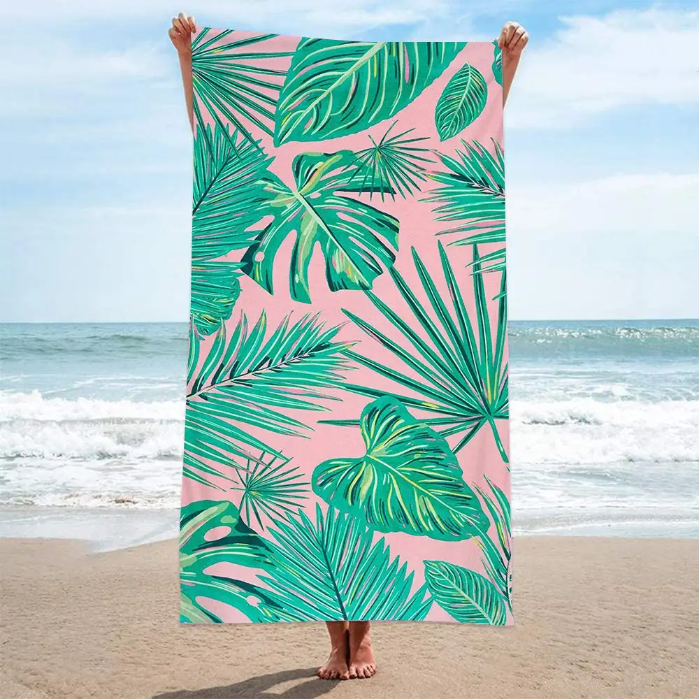 Wholesale custom summer quick dry rectangle Microfiber Beach Towels sand free beach towel with logo