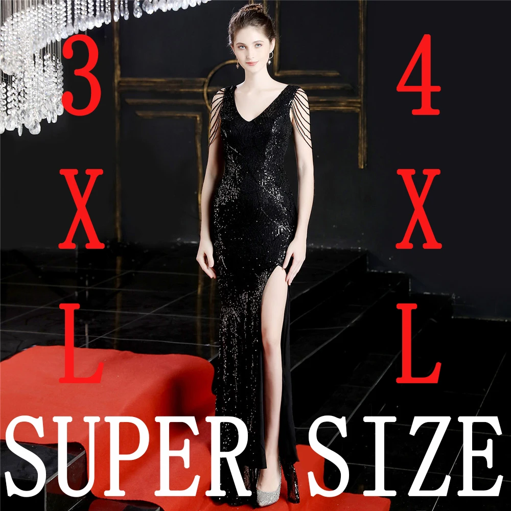 16596-S#New style Arab evening dresses luxurious gown women sequin prom Fat Lady Dress Plus Size Dress Super Size