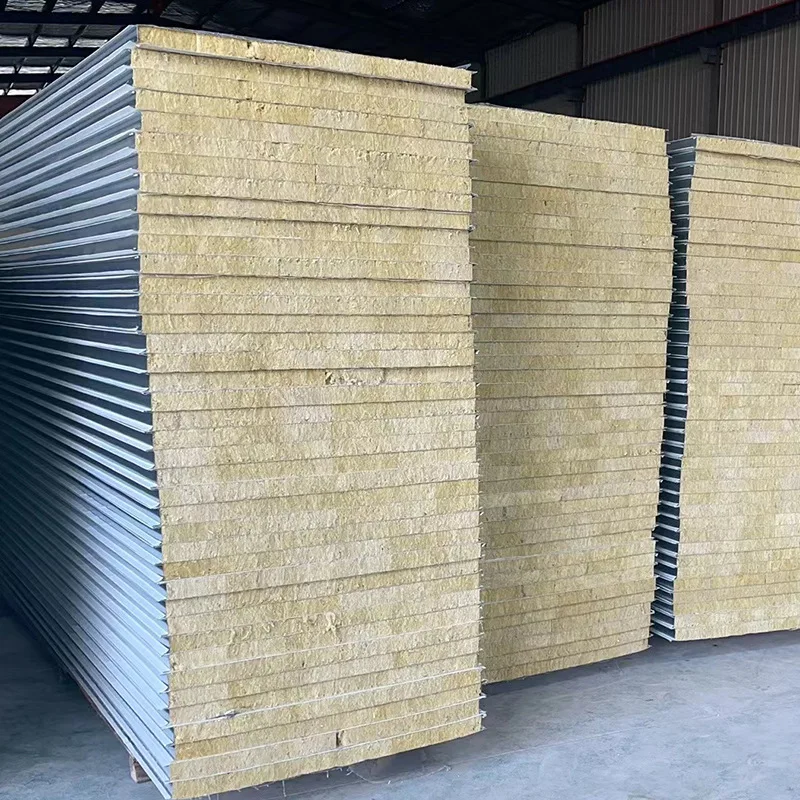 Interior Basalt Rock Mineral Wool Wall Panels Fiberglass Insulation 250mm Sandwich Panels Rock Wool For Sale